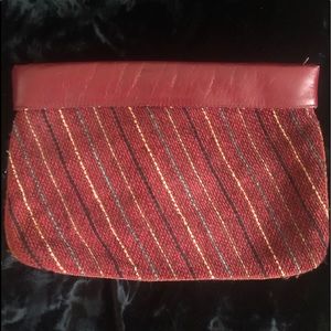 LORD and TAYLOR LEATHER and WOOL clutch